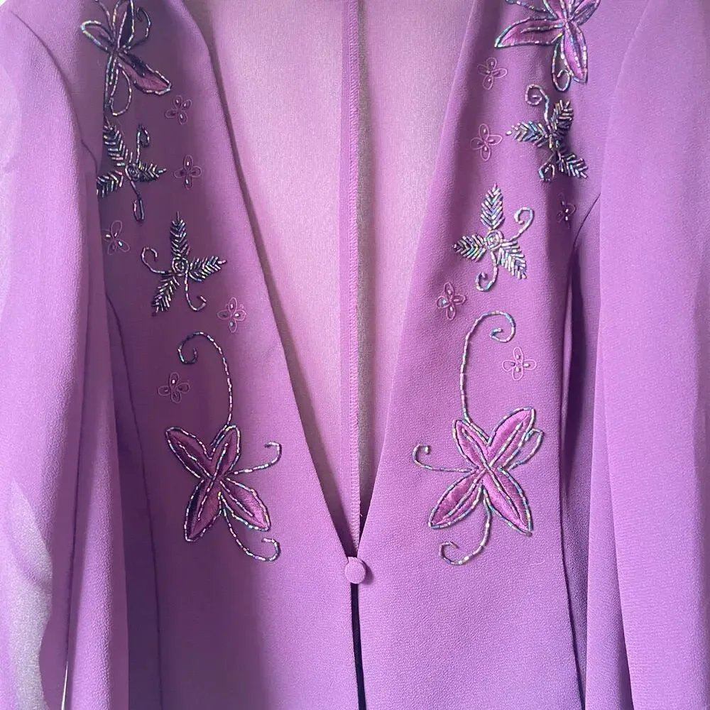 Vintage y2k purple maxi set‎ evening formal wedding large